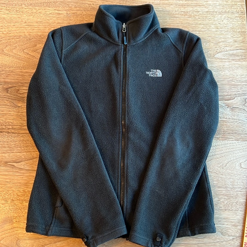 The North Face women’s m vintage simple black fleece jacket minimalist